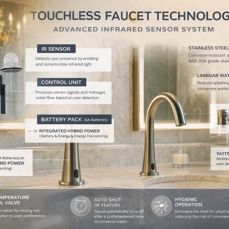 Touchless faucet with stabilized infrared sensor
